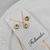 Conjunto colar + brinco folheado a ouro - Coração acrílico com borda (Cristal)