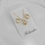 Conjunto colar + brinco folheado a ouro - Gota com borda - Cristal