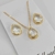 Conjunto colar + brinco folheado a ouro - Gota com borda - Cristal - comprar online