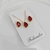 Conjunto folheado a ouro - colar + brinco Gota com borda - Rubi