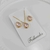 Conjunto colar + brinco folheado a ouro - Gota com borda - Rosa