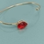 Bracelete gota de acrílico - Rubi
