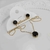 Conjunto colar + brinco circulo de vidro - Preto