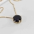 Conjunto colar + brinco circulo de vidro - Preto - comprar online