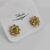 Brinco ponteira Pequena Flor - Amarelo com Cristal Transparente - comprar online