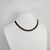 Colar choker folheada a ouro - baguete cravejada zircônia grande - Preto - comprar online