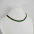 Colar choker folheada a ouro - baguete cravejada zircônia grande - Esmeralda