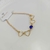 Pulseira 4 Corações fino vazado + Circulo de cristal Azul safira - comprar online