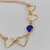 Pulseira 4 Corações fino vazado + Circulo de cristal Azul safira na internet
