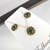 conjunto colar + Brinco folheado a ouro - ponteira média - Esmeralda - comprar online