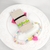 conjunto infantil 3 em 1 - Colar, kit de pulseiras e laço - Coração Pink na internet