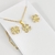 Conjunto colar + brinco Trevo com pedras de zirconia