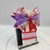 Conjunto infantil laço + kit de pulseiras - Flores vermelha com laço Roxo e transparente - comprar online