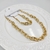Conjunto Colar + Pulseira Banhada - Elo cadeado Grosso Redondo - comprar online