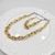 Conjunto Colar + Pulseira Banhada - Elo cadeado Grosso Redondo na internet