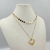 Colar Duplo choker circulos + Coraçao Meio preenchido de zircônia
