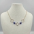 Colar choker folheado a ouro Quadrado de lado vazado + olho grego azul escuro