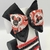 Conjunto infantil laço + kit de pulseiras - Minnie Love Preto e Vermelho