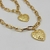 Conjunto Colar + Pulseira elo pequeno - Coração Trabalhado