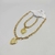 Conjunto Colar + Pulseira elo pequeno - Coração Trabalhado - Rosana Bijoux 
