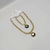 Conjunto Colar + Pulseira elo pequeno Coração esmaltado - Preto - comprar online