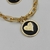 Conjunto Colar + Pulseira elo pequeno Coração esmaltado - Preto na internet