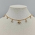 Colar Choker Cristais + Mini Cristais - Coração com Textura pendurado