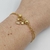 Pulseira 2 Voltas Corrente fina + 2 bolinha com textura com Cacho Corações e Cristal na internet