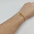 Pulseira 2 Voltas Corrente fina + 2 bolinha com textura com Cacho Corações e Cristal - Rosana Bijoux 