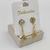 Brinco Mini Medalha Pai Nosso + Strass com Mini medalha Pai Nosso pendurado - comprar online