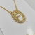 Colar Oval com Borda de Zircônia letra - (F)