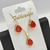 Conjunto folheado a ouro - colar + brinco Gota com borda - Vermelho na internet
