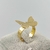 Anel folheado a ouro- Borboleta grande com textura