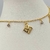 Colar choker folheado a ouro - Trevo Vazado no Quadrado + strass pendurado na internet