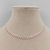 Colar choker folheado a prata bolinhas juntas Rosa