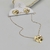 Conjunto colar + brinco folheado a ouro - Coração Martelado