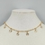 Colar Choker Folheado a ouro - Mini florzinhas riscada pendurada