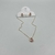 Conjunto colar + brinco Folheado a ouro - Gota de Vidro 42 cm - Rosa