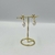 Brinco Folheado a ouro - Flor lisa + pérola com strass pendurado - comprar online