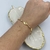 Pulseira Corrente fina - Chapinha lisa + 2 strass - comprar online