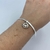 Pulseira Folheado a prata - Rabo de rato Circulo pequeno cravejado com mini paz no meio - Rosana Bijoux 