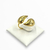 Anel Ajustável folheado a ouro - 2 gotas média curved