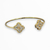 Bracelete Folheado a Ouro - 2 trevos de zircônia - Rosana Bijoux 