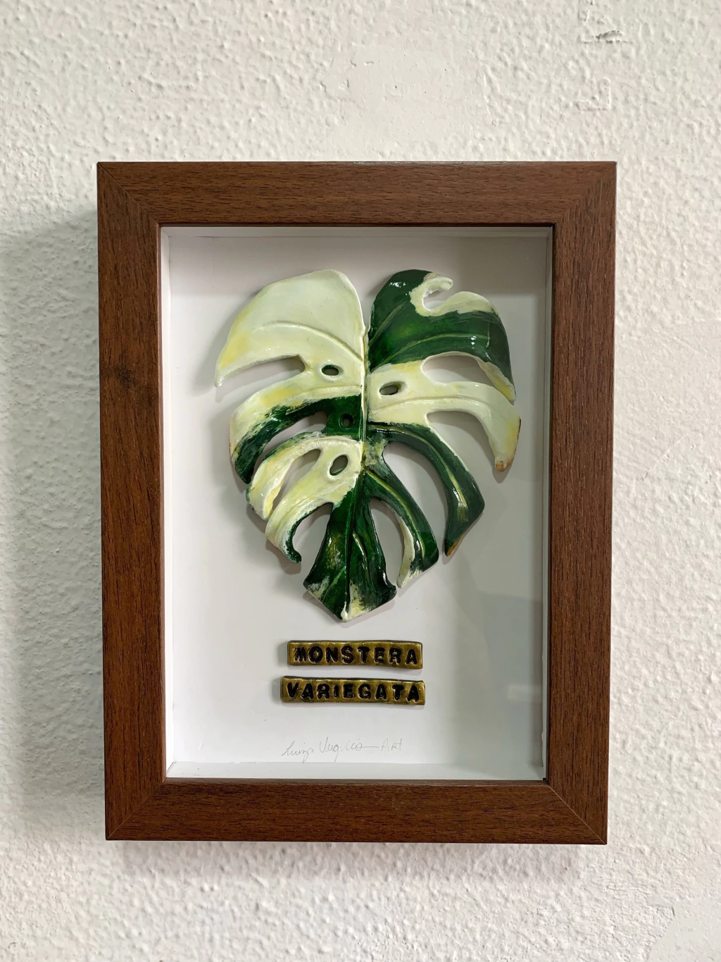 Quadro Escultura monstera em moldura caixa (Sob Encomenda)