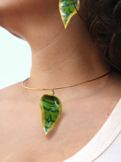 Conjunto Gargantilha e brinco Espada de Santa Barbara - Luiza Vergilio Co.