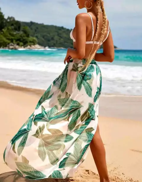 Saia Pareô Longa Folhas - comprar online
