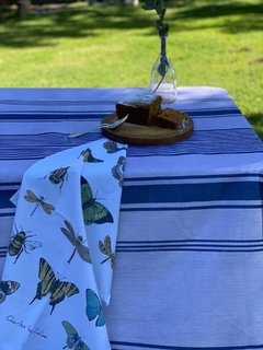 Mantel Impermeable Rayas French azul (estampa digital) - comprar online