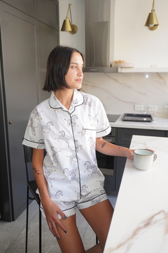 Pijama Zebras corto poplin