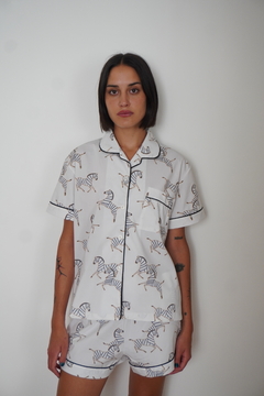 Pijama Zebras corto poplin - comprar online