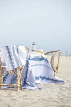 Mantel Impermeable Rayas French azul (estampa digital)